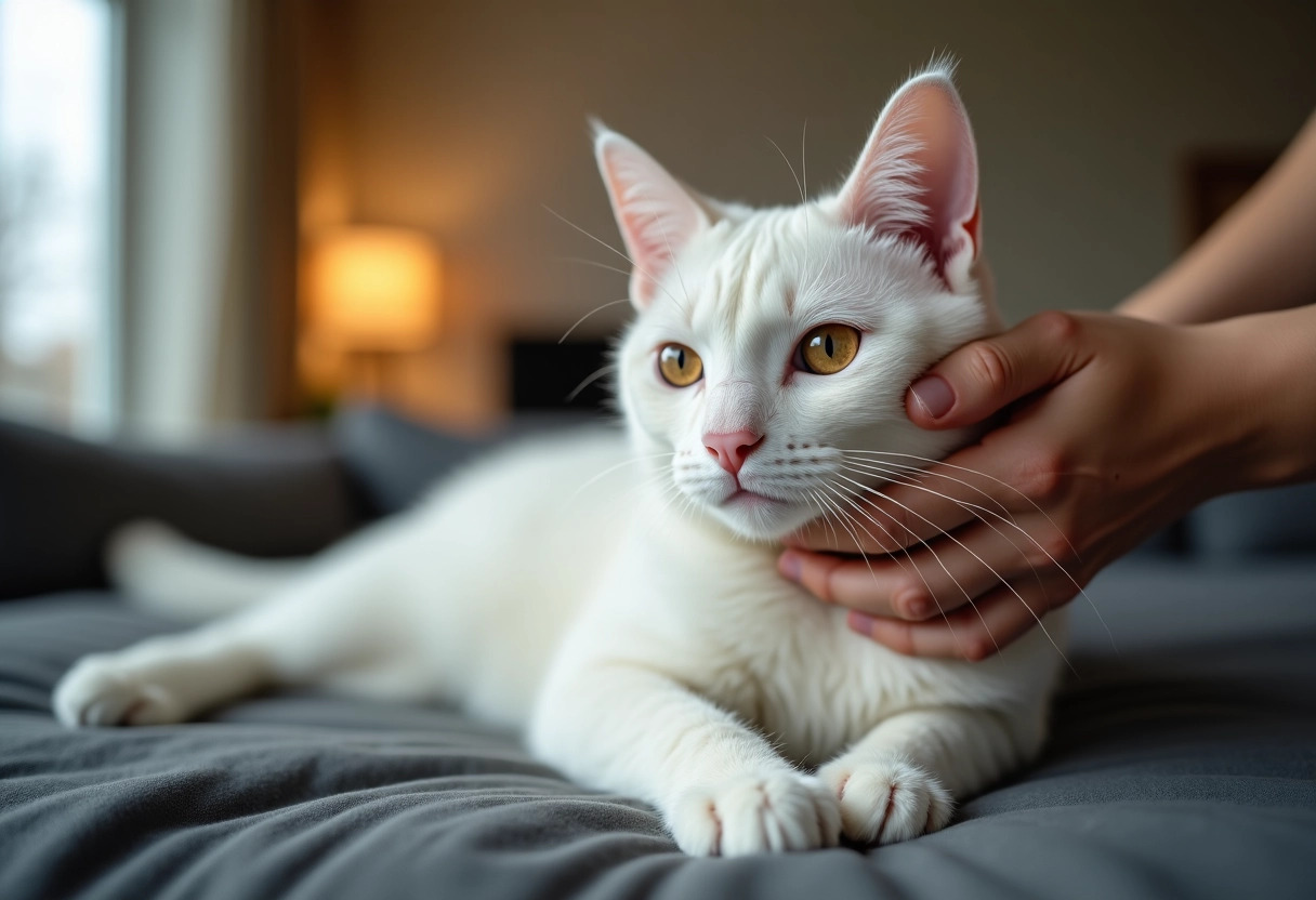 chat tigré blanc